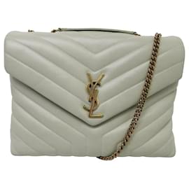 Yves Saint Laurent BORSO A MANO SAINT LAURENT LOULOU MEDIUM IN PELLE QUILTED 574946 Crudo
