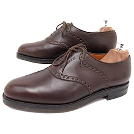 JM Weston-JM WESTON RICHELIEU 313 9E 43 BROWN LEATHER SHOES WITH RUBBER SOLES-Brown