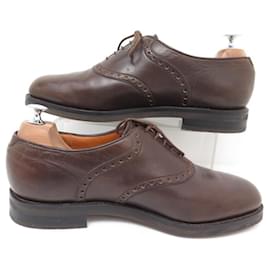 JM Weston-JM WESTON RICHELIEU 313 9E 43 BROWN LEATHER SHOES WITH RUBBER SOLES-Brown