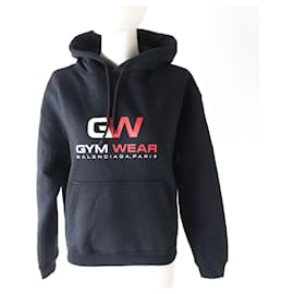 Balenciaga-Balenciaga Logo Cropped Pullover Hoodie, Black, S-Black