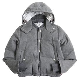 Thom Browne Cashmere Down Bomber Jacket Gray Brown