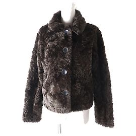 Giacca reversibile in eco-pelliccia per donne Max Mara Marrone scuro