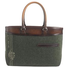 Berluti Wool Leather Toujours 5121 Tote Bag Brown