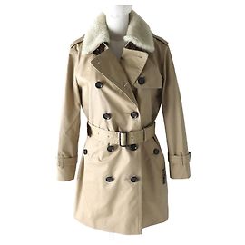 Casaco trench de lã com cinto COACH F76255 Bege Bege