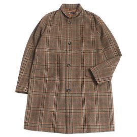 Loro Piana Cashmere Check Pattern Coat Brown L Brown