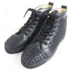 Christian Louboutin Louis Flat Spike Stud Sneakers Black