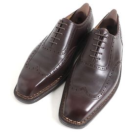 Zapatos de vestir de cuero Berluti con punta de ala marrones Castaño