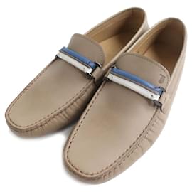 Tod's-Tod's Logo Striped Leather Driving Shoes 8A-Other