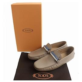 Tod's-Tod's Logo Striped Leather Driving Shoes 8A-Other