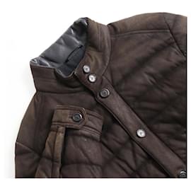 Tod's-Tod's Lamb Leather Polyester Jacket Dark Brown L-Dark brown