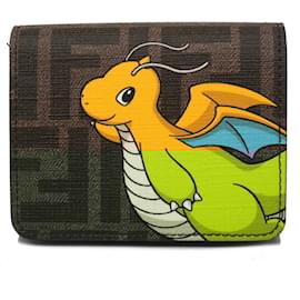 Fendi-Fendi Tri-fold Wallet - Pokémon Collaboration-Brown,Yellow