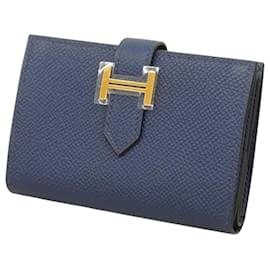 Hermès-Hermes Bearn Epsom Coin Case in Blue Navy-Other