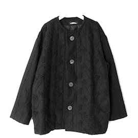 Issey Miyake-Issey Miyake Permanente Vintage Men Coffee Bean Short Coat-Black