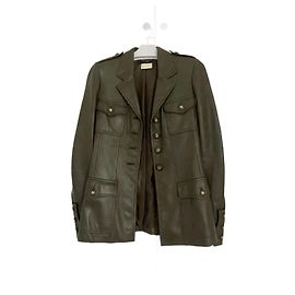 Chanel Vintage-Lederjacke von 1996 Größe Fr38 Dunkelgrün