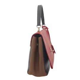 Louis Vuitton-LOUIS VUITTON Lockme II Lockme Handbag M42859 Red Dark Navy Blue Brown Soft Calfskin-Red