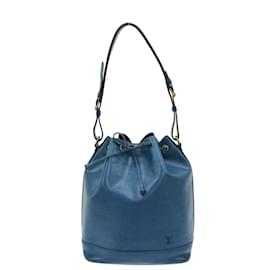 Louis Vuitton-LOUIS VUITTON Noe Epi Shoulder Bag M44005 Toledo Blue Leather (engraved LV logo)-Blue