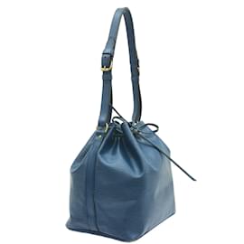 Louis Vuitton-LOUIS VUITTON Petit Noe Epi Shoulder Bag M44105 Toledo Blue Leather (LV logo engraved)-Blue