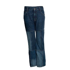 Chloé, Patchwork-Jeans in Blau Blau