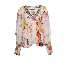 Camilla, blusa a stampa floreale con strass Multicolore
