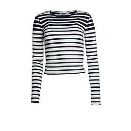 T By Alexander Wang T de Alexander Wang, top de cuello redondo a rayas Blanco Azul