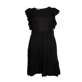 Zadig & Voltaire, schwarzes ärmelloses Rüschenkleid Schwarz