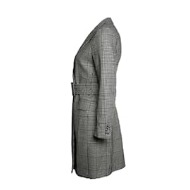 Autre Marque-Suistudio, checkered trench coat in black and white-Black,White