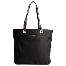 Prada-Prada Nylon Triangle Tote Bag-Black