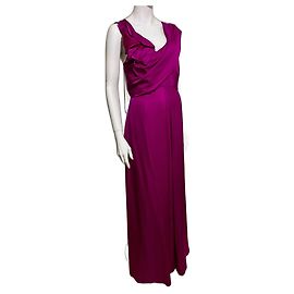 Marchesa Robe de bal en soie de couleur magenta éblouissante Rose Fuschia
