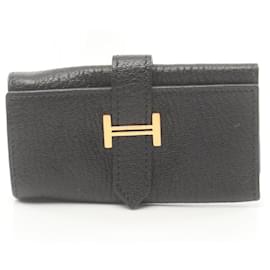 Autre Marque-Hermes Chevre Bearn Key Case Black-Other
