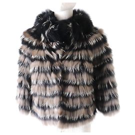 RED VALENTINO Fox Fur Short Jacket Multicolor Multiple colors