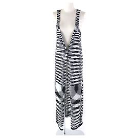 Missoni langer Strickgilet schwarz silber 40 Frauen Andere