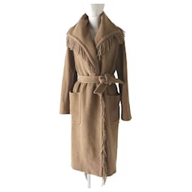 Max Mara MaxMara AMITIE Fransenmantel aus 100% Kamel Kamel