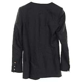 Balmain-Balmain Fabric Collarless Jacket Black-Black