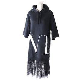 Abito con cappuccio VLTN Logo da donna Valentino Nero M Nero