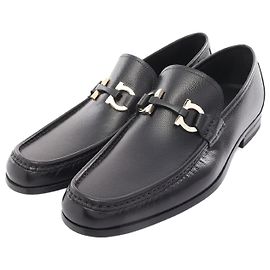 Salvatore Ferragamo Leather GRANDIOSO Loafers Black