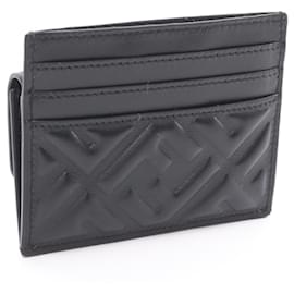 Fendi-Fendi Leather Baguette Card Case 8M0423AAJDF0KUR-Black