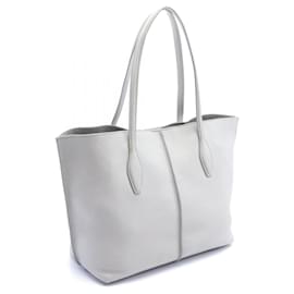 Tod's-Tod's Leather Tote Bag Gray-Grey