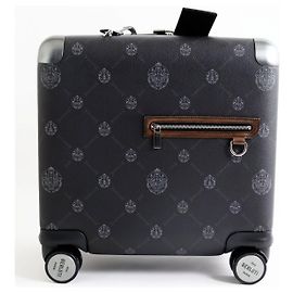 Berluti Canvas Leather 4-Wheel Business Trolley Black