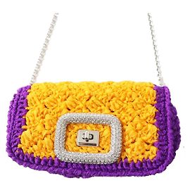 Bolsa de ombro VivShock Mini Chain da Roger Vivier Roxo