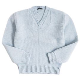 Prada Malha de Lã Virgem Azul Claro 44 Azul claro