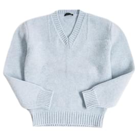 Prada Virgin Wool Strick Hellblau 44 Hellblau