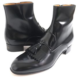 Gucci Lederquasten gesteppte Stiefeletten 9,5 Schwarz