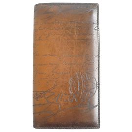 Carteira longa de couro Scritto Calligraphy Santal da Berluti Marrom