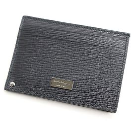 Salvatore Ferragamo Leather Slim Card Case Black