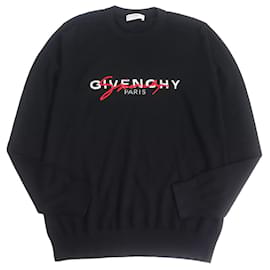 Givenchy-Givenchy Wool XL Logo Embroidered Sweater-Black