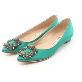 Manolo Blahnik Silk Shoes Green Green