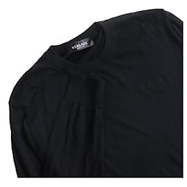 Versace-Versace Silk Blend Medusa Embroidery Knit Sweater-Black
