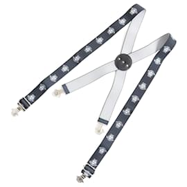 Versace-Versace Medusa Motif Suspenders Black Silver-Black
