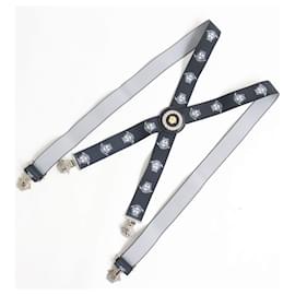 Versace-Versace Medusa Motif Suspenders Black Silver-Black