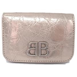 Balenciaga-Balenciaga Lambskin Trifold Wallet Beige-Beige